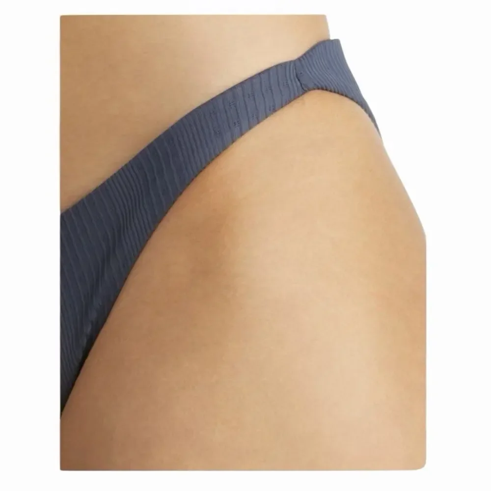 L*Space Camacho Pointelle Rib Bikini Bottom Indigo Blue Women’s Small NWT